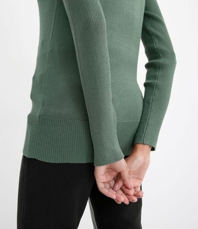 Suéter Alargado en Punto con Cuello Barco 4