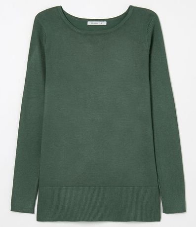 Suéter Alargado en Punto con Cuello Barco 6