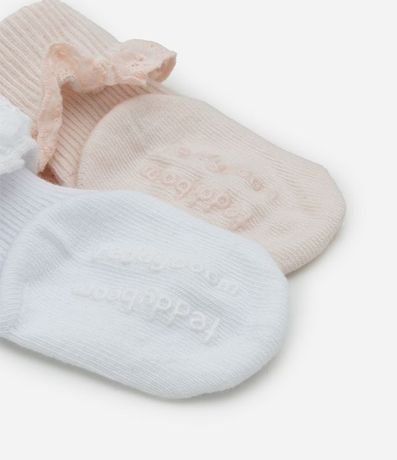 Kit 02 Medias Infantil con Encaje en la Barra - Talle 0 a 12 meses 4
