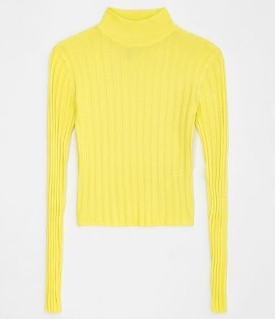 Blusa de Punto Acanalado con Cuello Alto y Manga Larga 4