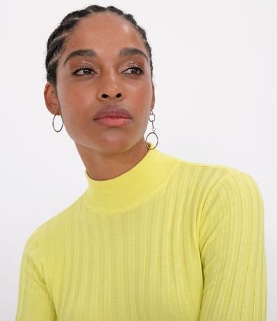 Blusa de Punto Acanalado con Cuello Alto y Manga Larga 3