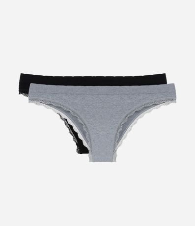 Kit 02 Bombachas Bikini de Microfibra Sin Costura 3