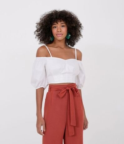 Blusa Lisa con Mangas Hombreras