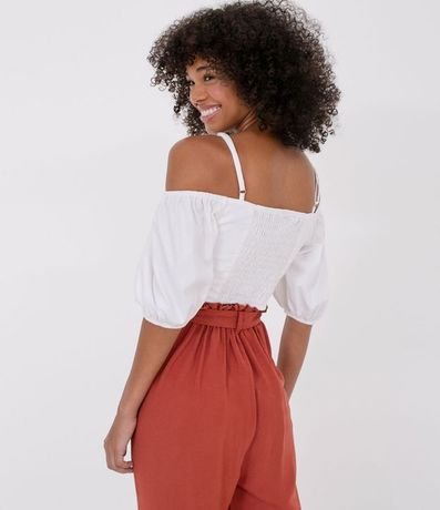 Blusa Lisa con Mangas Hombreras 2