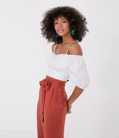 Blusa Lisa con Mangas Hombreras 3