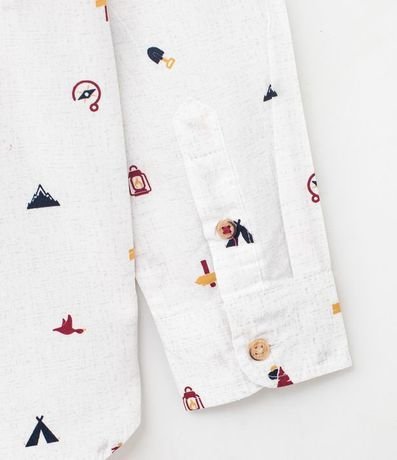 Camisa Manga Larga Estampa Mini Íconos - Tam 5 a 14 4