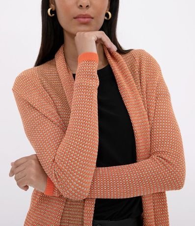 Cardigan Largo en Tricó con Hilo Platinado 3