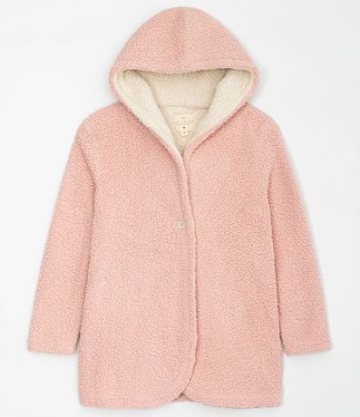Bata Manga Larga con Capucha Sherpa