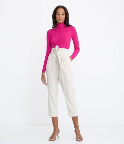 Blusa Cuello Alto en Tejido de Punto con Puntos Diferentes 5