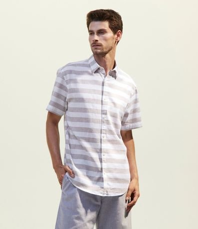 Camisa en Lino a Rayas