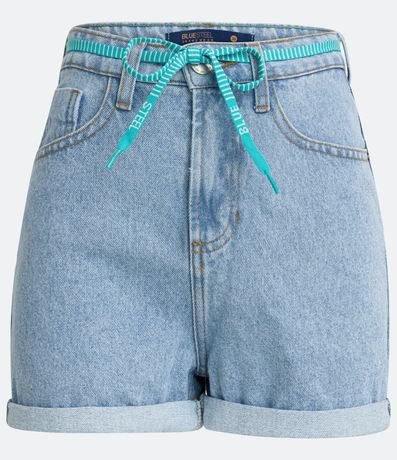Short Jeans Mom con Cinturón de Cordón 7