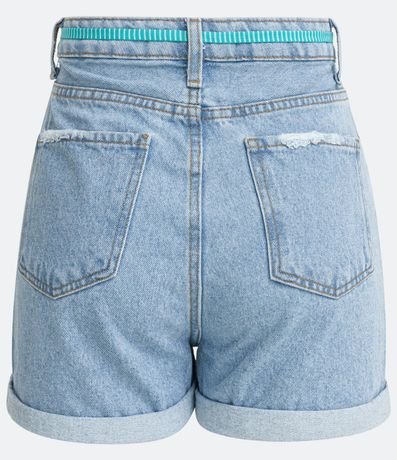 Short Jeans Mom con Cinturón de Cordón 8