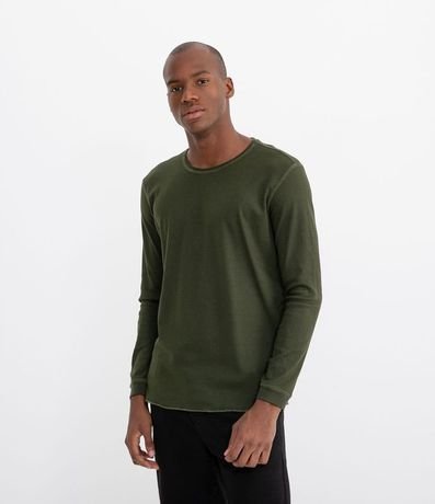 Remera Manga Larga en Malla Waffle