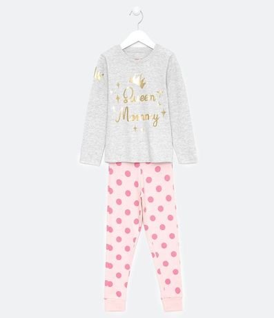 Pijama Infantil Estampa Lunares Mini Mommy Tam 4 a 14 años 1