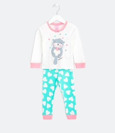 Pijama Infantil Largo Estampa Castor Tam 1 a 4 años 1