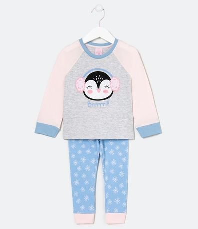 Pijama Infantil Estampa de Pinguin Tam 1 a 4 años 1