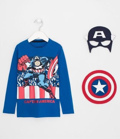 Remera Infantil Capitán America con Accesorios - Talle 4 a 8 años 1
