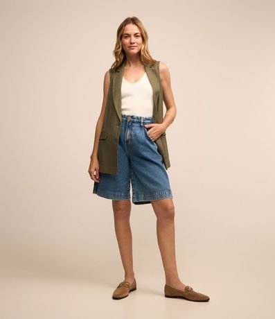 Blusa Musculosa en Tejido de Punto Acanelada 2