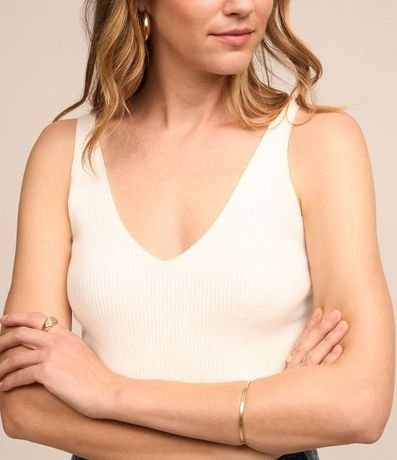 Blusa Musculosa en Tejido de Punto Acanelada 4