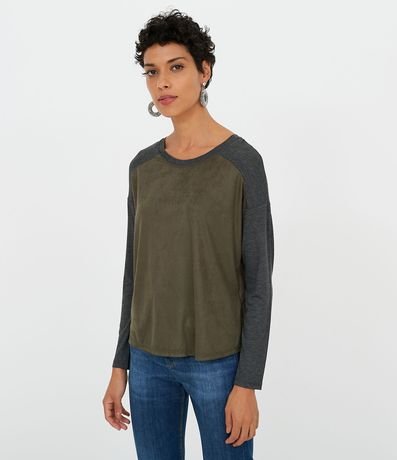 Blusa Manga Larga con Detalles en Viscose