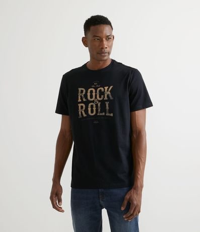Camiseta Manga Corta Estampado Rock & Roll 1