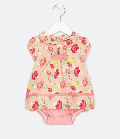 Vestido Infantil Body Floral - Tam 0 a 18 meses 1