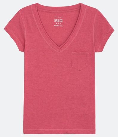 Blusa Básica en Algodón con Manga Corta y Bolsillo Pequeño 4