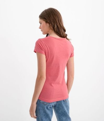 Blusa Básica en Algodón con Manga Corta y Bolsillo Pequeño 2