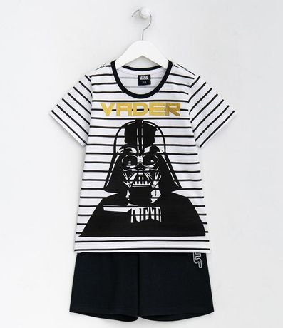 Pijama Infantil Corto a Rayas Estampa Star Wars Vader Tam 4 a 14 años 1