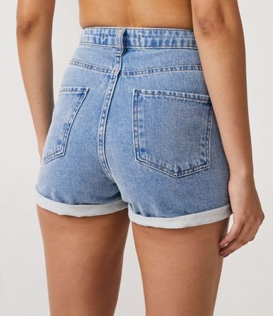 Short Mom Jeans Liso con Cinturón de Cordón 3