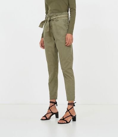 Pantalón Clochard Liso con Cinto y Bolsillos