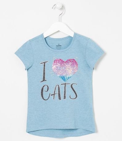 Blusa Infantil  I Love Cats Tam 5 a 14 años 1