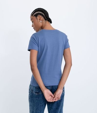 Blusa Alargada Básica en Algodón con Cuello Redondo y Manga Corta 2