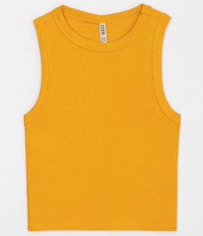 Blusa Cropped sin Manga en Ribana con Cuello Redondo 4