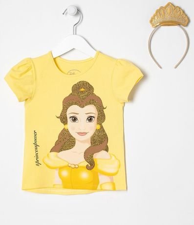 Blusa Infantil Estampado Princesa Bella y Vincha - Talle 2 a 10 años 1