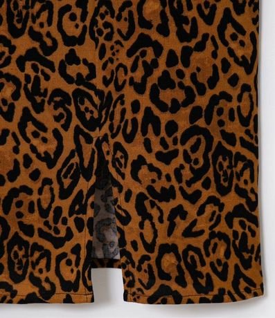 Vestido Manga Corta Abullonada Estampado Animal Print 9