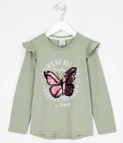 Blusa Infantil con Mariposas de Lentejuelas - Tam 5 a 14 años 1