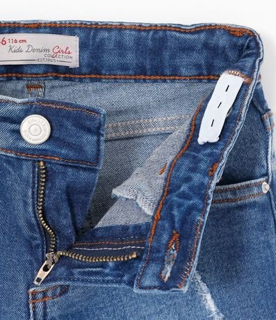 Pantalón Jeans Infantil Liso con Terminación Gastada - Talle 5 a 14 años 6