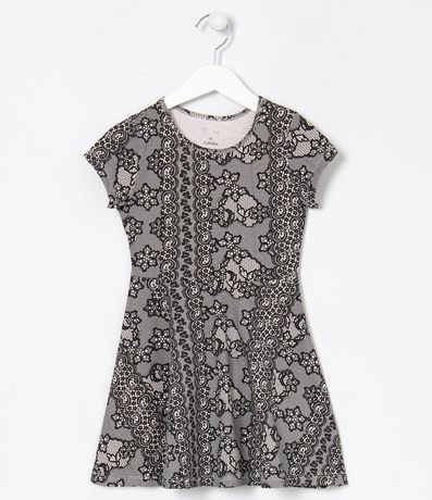 Vestido Infantil en Cotton con Encaje - Talle 5 a 14 años
