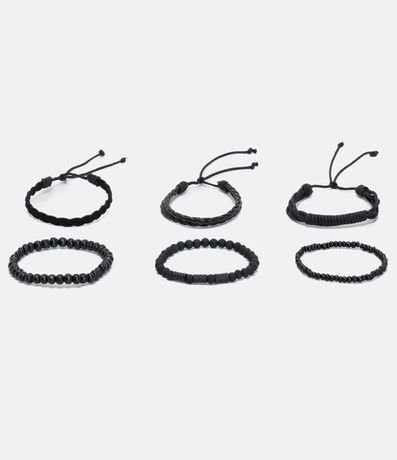 Kit 6 Pulseras Masculina Tranzadas y con Pelotas