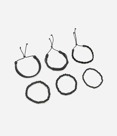 Kit 6 Pulseras Masculina Tranzadas y con Pelotas 3