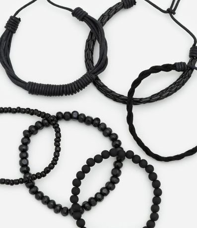 Kit 6 Pulseras Masculina Tranzadas y con Pelotas 5