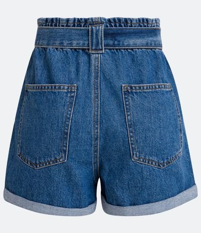 Short Clochard Jeans con Barra Doblada y Cinturón 7