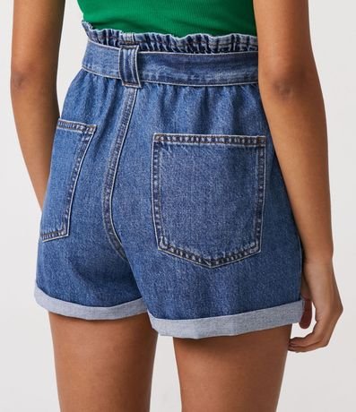 Short Clochard Jeans con Barra Doblada y Cinturón 3