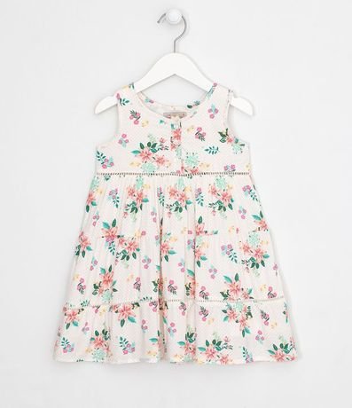 Vestido Infantil Floral Recortes Horizontales - Talles 1 a 5 años 1