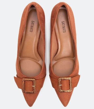 Zapato con Hebilla y Taco Bloque Satinato 4