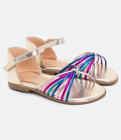 Sandalia Infantil Metalizada con Tirantes de Colores 2