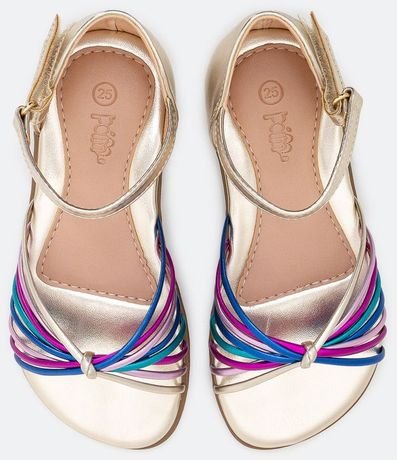 Sandalia Infantil Metalizada con Tirantes de Colores 4