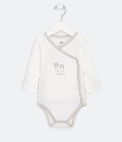 Body Infantil Modelo Kimono Estampa Osito Tam Rn a 12 meses 1