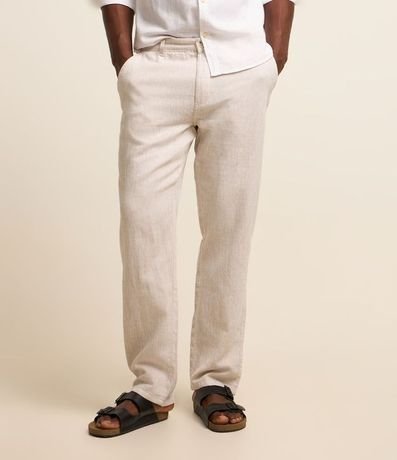 Pantalón Liso en Lino con Bolsillo 3